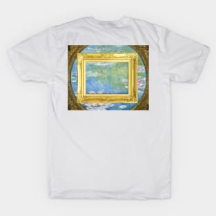 Claude Monet's Water Lilies (1908) famous painting landscape GOLD FRAME T-Shirt